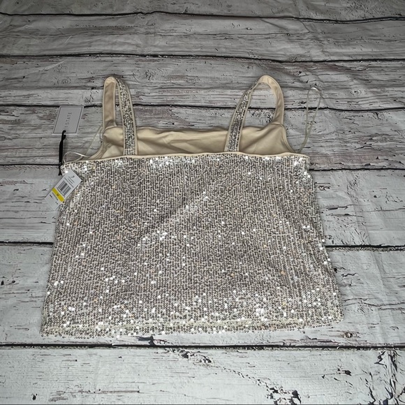 NWT 1.State Sequin Wide Strap Draped Tank Top Size M - Picture 5 of 9